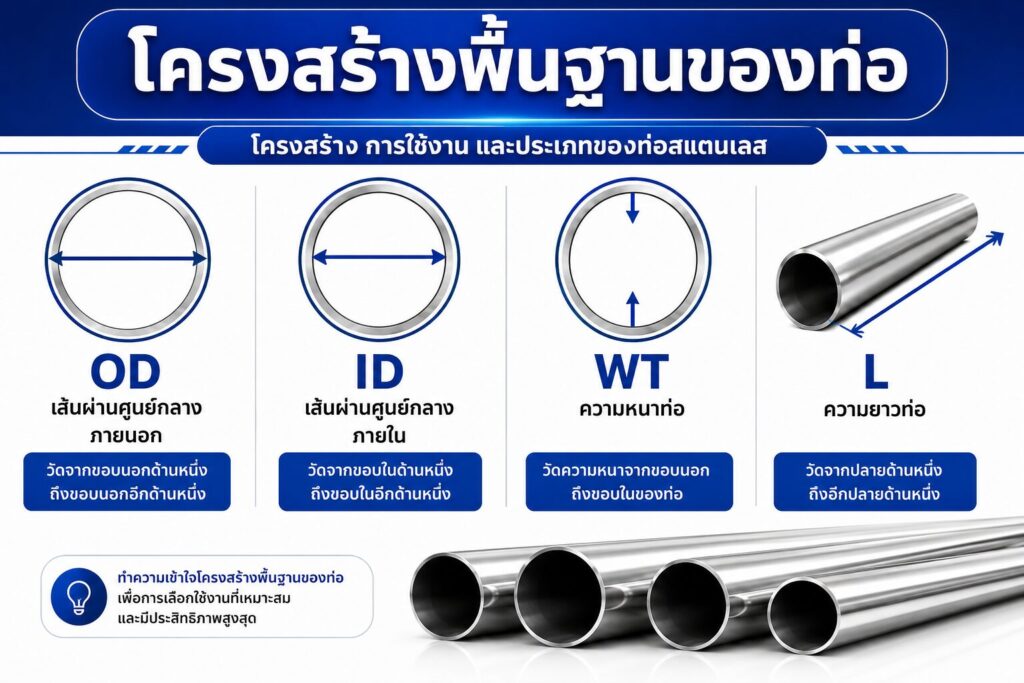 โครงสร้างพื้นฐานของท่อสแตนเลส