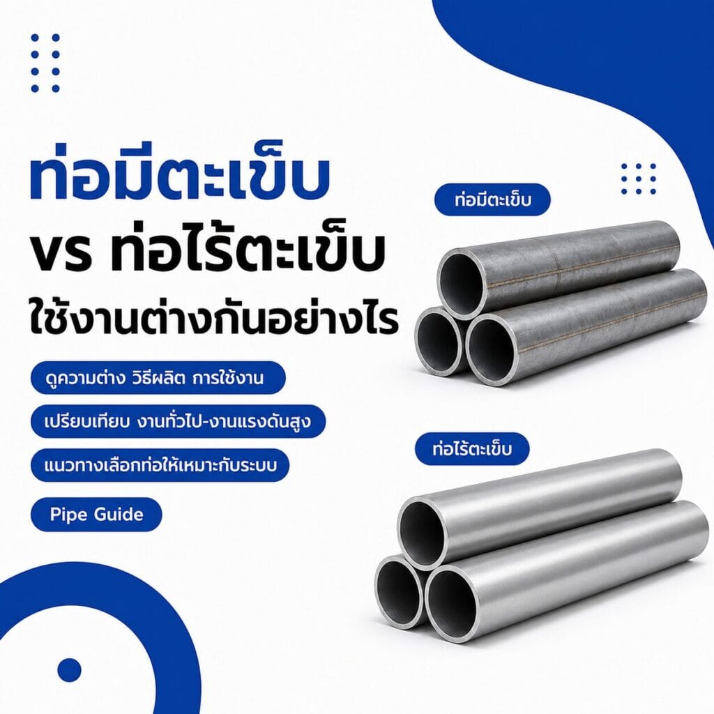 ท่อมีตะเข็บ vs ท่อไร้ตะเข็บ ใช้งานต่างกันอย่างไร