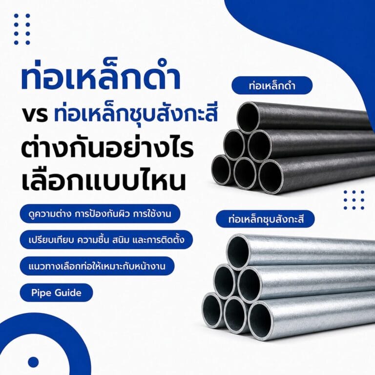 ท่อเหล็กดำ vs ท่อเหล็กชุบสังกะสี