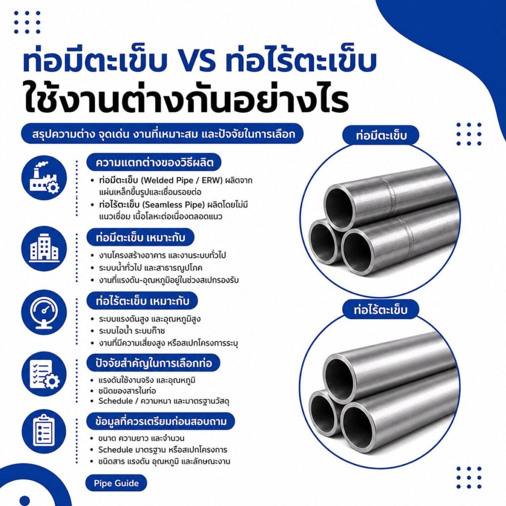 ท่อมีตะเข็บ, ท่อไร้ตะเข็บ